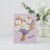 GRATULATIONEN Daisy Bouquet Floral Niedliche Custo Postkarte (Stehend Vorderseite)