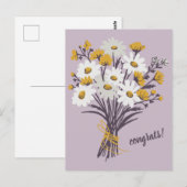 GRATULATIONEN Daisy Bouquet Floral Niedliche Custo Postkarte (Vorne/Hinten)
