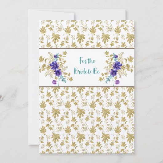 Gratulationen Dusche oder HochzeitGold Lila Mitteilungskarte (Vorderseite)