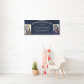 Gratulationen Gold Script 2 Foto Grad Blue Banner (Insitu)