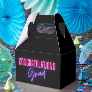 Gratulationen grad, schwarz rosa lila minimalistis geschenkschachtel