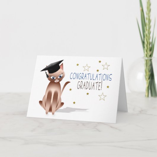 GRATULATIONEN - GRADUATE- Kitty Cat - CAP/STARS Karte (Vorderseite)