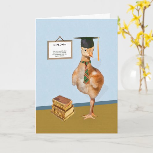 Gratulationen, Graduierung, Humorous Bird Karte (Gelbe Blume)