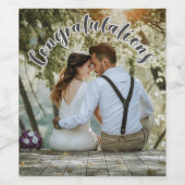 GRATULATIONEN, Grauer OVERLAY TEXT Weinetikett (Einzelnes Label)