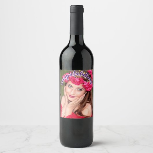 GRATULATIONEN Lila GESAMTTEXT Weinetikett (Vorderseite)