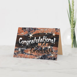 Gratulationen M.C.E. Graduate Orange and Black Karte