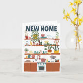 GRATULATIONEN NEUE ZUHAUSE MOVING Niedlich Kitchen Karte (Gelbe Blume)