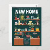 GRATULATIONEN NEUE ZUHAUSE MOVING Niedlich Kitchen Postkarte (Vorne/Hinten)