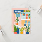 GRATULATIONEN Neue Zuhause Niedliche Tropenwohnung Karte (Vorderseite/Rückseite Beispiel)