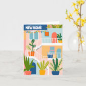 GRATULATIONEN Neue Zuhause Niedliche Tropenwohnung Karte (Gelbe Blume)