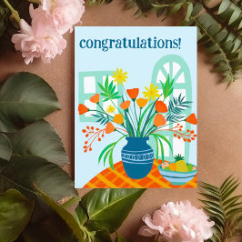 GRATULATIONEN Niedliche Blumenstrauß Spaß Custom Postkarte