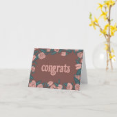 GRATULATIONEN Rosa Rosen Rahmen Blumen Custom Karte (Gelbe Blume)