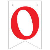 GRATULATIONEN, roter Text auf Weiß Wimpelkette (Zweite Fahne)