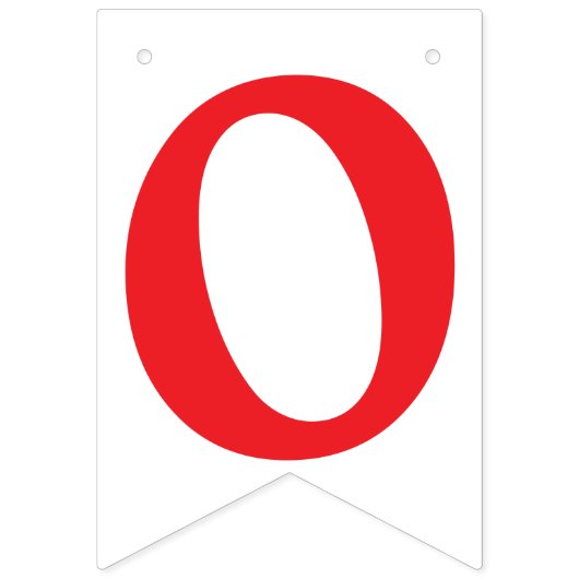 GRATULATIONEN, roter Text auf Weiß Wimpelkette (Zweite Fahne)