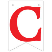 GRATULATIONEN, roter Text auf Weiß Wimpelkette (Erste Fahne)