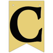 GRATULATIONEN, Schwarzer Text auf Old Gold Color B Wimpelkette (Erste Fahne)