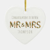 Gratulationen to New Mr and Mrs Name Foliage Keramik Ornament (Vorne)