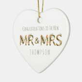 Gratulationen to New Mr and Mrs Name Foliage Keramik Ornament (Links)