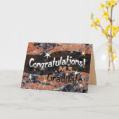 Gratulationen von M.S. Graduate Orange and Black Karte (Gelbe Blume)