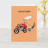 GRATULATIONEN ZU IHREM MARRAIGE FUNNY GROOM BIKER KARTE (Gelbe Blume)