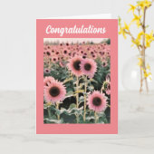 **GRATULATIONS" FELD DER SONNENBLUMEN KARTE (Gelbe Blume)