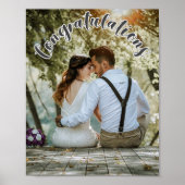 GRATULATIONS Graues OVERLAY TEXT Foto Poster (Vorne)