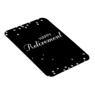 Gratulations zum Ruhestand Schwarz mit Silberfunke Magnet