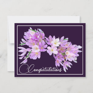Gratulationshintergrund mit rosa/lila Krokus Postkarte
