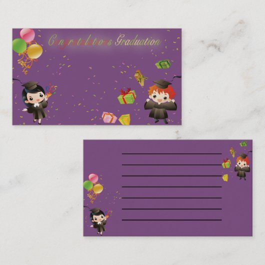 Gratulationskarte für Hochschulabsolventen Telefonnummerkarte (Vorne/Hinten)