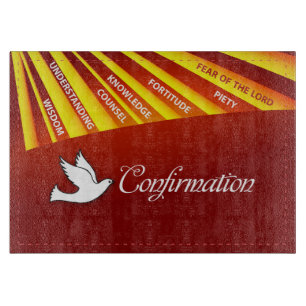 Gratulationskarte zur Konfirmation mit Gold und Re Schneidebrett