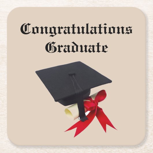 GRATULATIONSSTUDIUM RECHTECKIGER PAPPUNTERSETZER (Vorderseite)