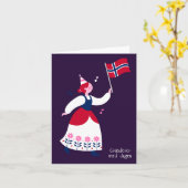 Gratulerer med dagen, norwegischer Geburtstag Karte (Gelbe Blume)