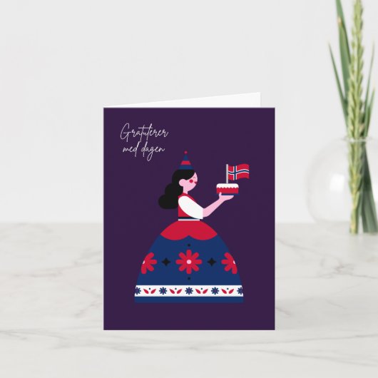 Gratulerer med dagen, norwegischer Geburtstag Karte (Vorderseite)