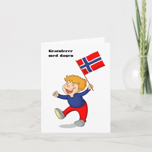 Gratulerer med dagen, norwegisches Glück Geburtsta Karte (Vorderseite)