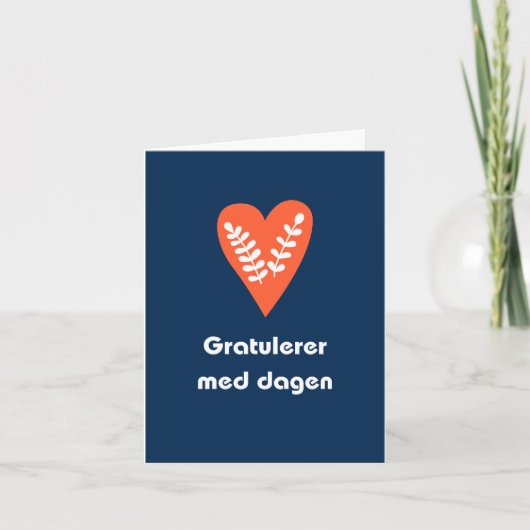 Gratulerer med dagen, norwegisches Glück Geburtsta Karte (Vorderseite)