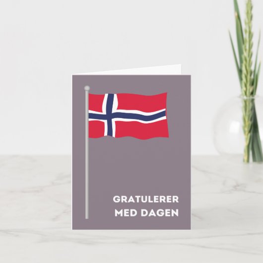 Gratulerer med dagen, norwegisches Glück Geburtsta Karte (Vorderseite)