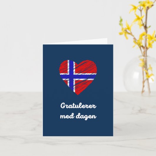 Gratulerer med dagen, norwegisches Glück Geburtsta Karte (Gelbe Blume)