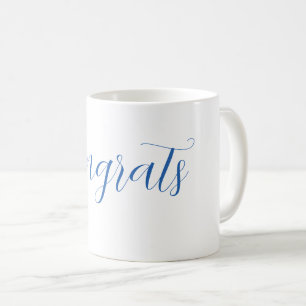 Gratuliere name blau stilvoll Abschluss datum jahr Kaffeetasse