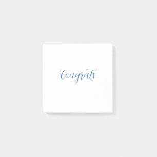 Gratuliere name blau stilvoll Abschluss datum jahr Post-it Klebezettel