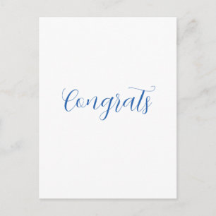 Gratuliere name blau stilvoll Abschlussdatum Jahr Postkarte