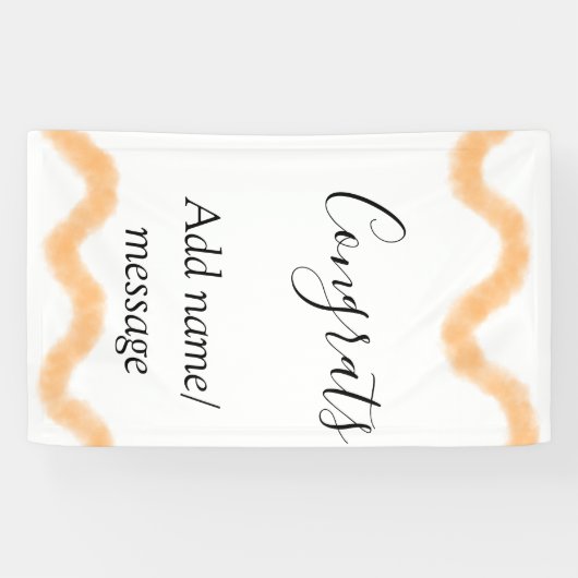 Gratuliere orange Spirale spanische Grenze Boho Re Banner (Horizontal)