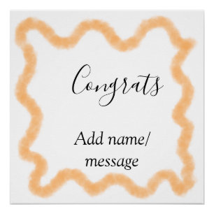 Gratuliere orange Spirale spanische Grenze Boho Re Poster