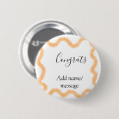 Gratuliere orange Spirale spanischer Rand Boho Ret Button (Vorne & Hinten)