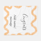 Gratuliere orange Spirale spanischer Rand Boho Ret Fleecedecke (Vorderseite (Horizontal))