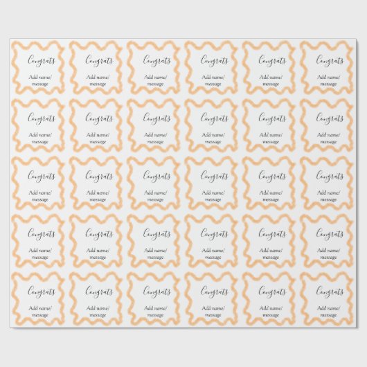 Gratuliere orange Spirale spanischer Rand Boho Ret Geschenkpapier (Flach)