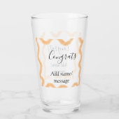 Gratuliere orange Spirale spanischer Rand Boho Ret Glas (Rückseite)