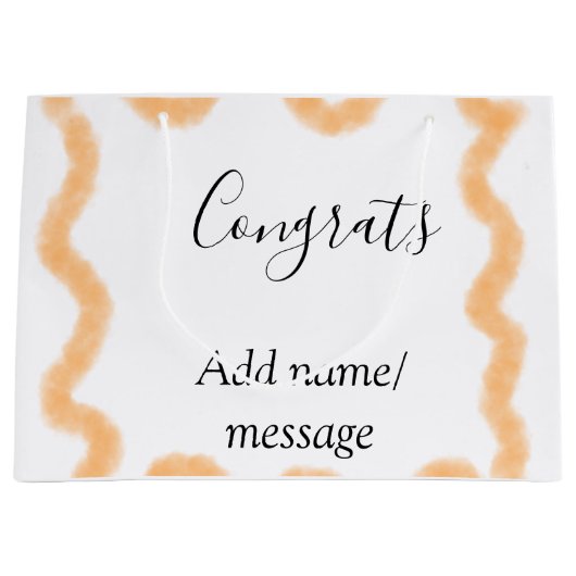 Gratuliere orange Spirale spanischer Rand Boho Ret Große Geschenktüte (Vorderseite)