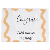 Gratuliere orange Spirale spanischer Rand Boho Ret Große Geschenktüte (Rückseite)
