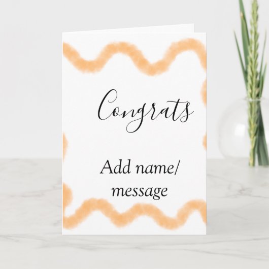 Gratuliere orange Spirale spanischer Rand Boho Ret Karte (Vorderseite)