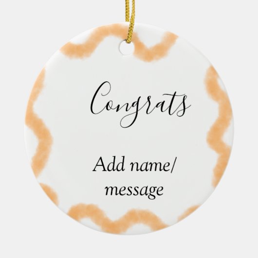 Gratuliere orange Spirale spanischer Rand Boho Ret Keramik Ornament (Vorne)